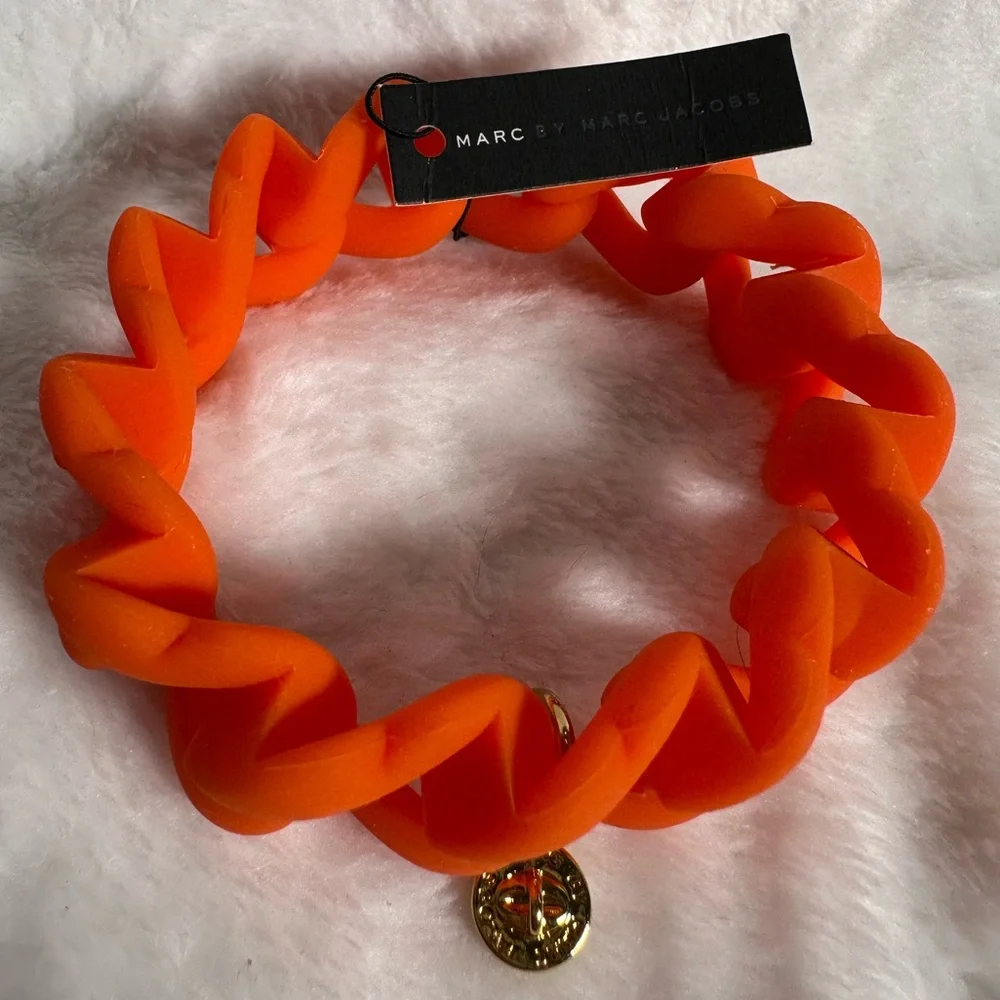 Marc By Marc Jacobs Orange Hair Band with Gold Charm